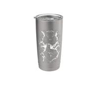 Portrait de Panther Style de dessin artistique Noir Blanc Gobelet isotherme en acier inoxydable double paroi