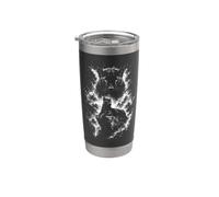 Portrait de Panther Style de dessin artistique Noir Blanc Gobelet isotherme en acier inoxydable double paroi