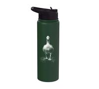Portrait d'oie dramatique Moody Farm Amoureux des oiseaux Stainless Steel Insulated Water Bottle