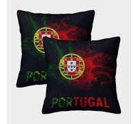 Portugal Drapeau Design-fumée Effet Art Style Housse Coussin 2 Pièces Verfügbar Alle Jahreszeiten Taie d'oreiller Decoration Carré Housses Coussin Salon Et Lit Protecteurs