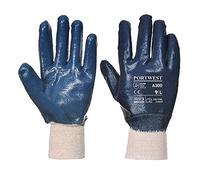 Portwest A300 Gant nitrile Doublure Intérieure Jauge 12 Respirant Polyester | Marine, XL, EN 388 (4111X), EN ISO 21420 Dextérité 5, Résistant aux Huiles, Durable, Construction