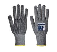 Portwest A640 Gant Sabre Picots Jauge 13 Protection Contre la Chaleur | Gris, L, EN 388 Niveau de coupure D, EN 407 (X1XXXX), EN ISO 21420 Dextérité 4, Paume Enduite en PVC, Résistant à la Coupure