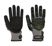 Portwest A755 Gant anti impact en mousse nitrile CutF Noir/Vert - La paire - Taille 4XL