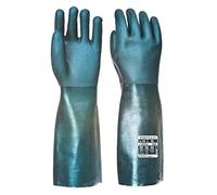 Portwest A845 Gant PVC 45cm Double Trempage Doublure Jersey | Vert, XL, EN 388 (3121X), EN ISO 374-1 Type B, EN ISO 21420, Résistant aux Produits Chimiques, Dextérité 5