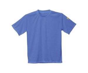 Portwest AS20 Vêtements de Travail Manches Courtes Lavable en Machine Léger | Hamilton Blue, XL, EN 61340-5-1, EN 1149-5, 65% Polyester, 34% Coton, Antistatique, ESD, Réfléchissant