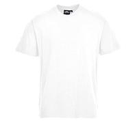 Portwest B195 Vêtements de Travail Lavable en Machine Maille Col Rond Mixte | Blanc, 3XL, UPF 50+, Tissu 100% Coton, Très Résistant et Anti-Bouloches, Fermeture Éclair, Protection Solaire, Léger, Durable