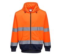 Portwest B317 Sweat capuche Bicolore Zip Panneaux Contrastant Tissu Gratté