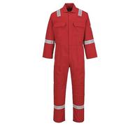 Portwest BIZ5 Combinaison Bizweld FR Iona Fermeture Pressions Boucles Radio | Rouge, 2XL, EN ISO 11612, EN 61482-1-1, Poches Genoux, Tissu Classé UPF 40+, Coupe Standard, Arc Électrique, 8 Poches