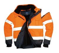 Portwest Blouson Bomber C465 3-en-1 Haute Visibilité Bicolore Orange/Marine Taille XXXL