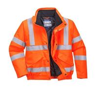 Portwest Hi-Vis Bomber Jacket, Colour: Orange, Size: 6XL, S463ORR6XL