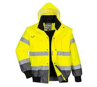 Portwest C465 Blouson Bomber 3-en-1 Haute Visibilité Bicolore Jaune/Gris - Taille XXL