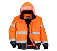 Portwest C465 Blouson Bomber 3-en-1 Haute Visibilité Bicolore Orange/Marine - Taille S