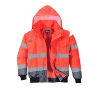 Portwest Blouson Haute-Visibilité bicolore, Couleur: Rouge/Marine, Taille: XL, C465RNRXL