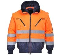 Portwest PJ50 Blouson pilote 3 en 1 haute visibilité Orange/Marine - Taille 4XL