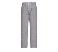 Portwest C079 Pantalon De Cuisine Bromley 100% Coton Anti-Boulochage | Carreaux noirs, 4XL, Ceinture Élastiquée, Serrage Réglable, Poche Arrière, Lavage Machine 60°C, Design Unisexe