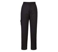 Portwest C099 Pantalon Combat Femme Ceinture Semi Élastiquée 1 Poche Cargo | Noir, XL, UPF 40+, Fermeture Crochet, Tissu Pré Rétréci, Tenue de Travail, Polycoton, Léger, Durable