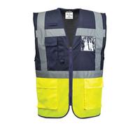 Portwest C276 Gilet Executive Paris Hi-Vis bicolore Jaune/Marine - Taille XS