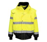 Portwest C465 Blouson Bomber 3-en-1 Haute Visibilité Bicolore Jaune/Noir - Taille L