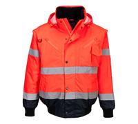 Portwest C465 Blouson Bomber 3-en-1 Haute Visibilité Bicolore Rouge/Marine - Taille XXXL