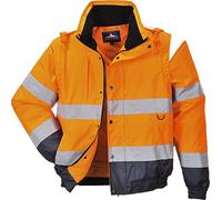 Portwest C468 Blouson 2-en-1 Poche Poitrine Intérieure Doublure Matelassée | Orange, XL, EN ISO 20471 Classe 3, EN 342, Oxford 300D, Polyester, Imperméable à L'eau, Poignets Élastiqués, Haute Visibilité