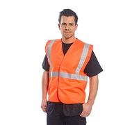Portwest C472 Gilet 1 Bande Baudrier Coupe Ample Haute Visibilité Léger | Orange, S/M, EN ISO 20471 Classe 2, 100% Polyester, Réfléchissant, Auto-Agrippant