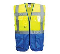 Portwest C476 Gilet Executive Warsaw Jaune/Royal - Taille 4XL