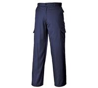 Portwest C701 Pantalon Combat Fermeture Crochet Tissu Pré Rétréci Polycoton | Marine, Coutures Renforcées, UPF 40+, Polyester, 35% Coton, Poches Cargo Faciles D'accès, Plusieurs Poches Utilitaires