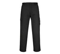 Portwest C701 Pantalon Combat Fermeture Crochet Tissu Pré Rétréci Polycoton | Noir, UPF 40+, Coutures Renforcées, Coupe Standard, Vêtement Représente Tout le Style, Durable, Auto-Agrippant