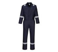 Portwest C814 Combinaison coton Iona Tissu Absorbant L'humidité Poche Mètre | Marine, L, UPF 40+, EN 17353, Bande Réfléchissante, Zip à Double Curseur, Soufflet D'aisance, Coupe Standard, Dos D'aisance