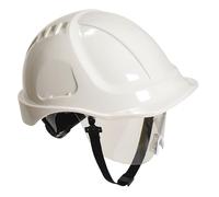 Portwest Casque de chantier PW54 Endurance Plus - Visière rétractable Coque ABS 6 points Blanc