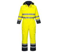 Portwest Combinaison de pluie Hi-Vis Bizflame, Couleur: Jaune/Marine, Taille: S, S775YNRS