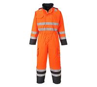 Portwest Combinaison de pluie Hi-Vis Bizflame, Couleur: Orange/Marine, Taille: S, S775ONRS