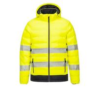 Portwest S548 Doudoune chauffante HV avec capuche Jaune/Noir - Taille XL