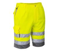 Portwest E043 Bermuda HiVis Poly-coton Jaune/Gris - Taille XS