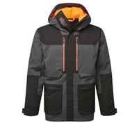 Portwest EV461 Parka d'hiver imperméable pour homme - Veste de pluie isolée, respirante et réfléchissante avec capuche et coutures thermocollées, gris métal, taille M