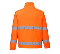 Portwest F250 Polaire Essential 2 Poches Latérales Zippées Haute Visibilité | Orange, 2XL, UPF 50+, EN ISO 20471 Classe 3, Bande Réfléchissante, Poignets Élastiqués, Cordon de Serrage