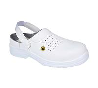 Portwest FC03 Botte de Sécurité Coquille Composite 200 Joule Léger | Blanc, 41, EN 61340-5-1, SB EN ISO 20345, Chaussures Anti-Statique, Résistant aux Huiles, Non Métallique, Double Densité, ESD