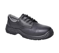 Portwest FC14 Chaussures Basses Composite Col Double Antistatique Rembourré | Noir, 43, S1PS EN ISO 20345, Résistant aux Huiles, Talon avec Absorption D'énergie, Non Métallique, Léger