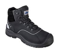 Portwest FC58 Chaussures de sécurité montantes Semelle Double Densité Léger | Noir, 44, S3L EN ISO 20345, Panneaux Réfléchissants, Certifié CE, Non Métallique, Antistatique