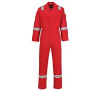 Portwest FF50 Combinaison FR Aberdeen Coutures Triples Renforcées 10 Poches | Rouge, EN 17353 Type B2, EN ISO 11611, EN 61482-1-2, EN 1149-5, EN ISO 11612, Boucles Radio, Zip à Double Curseur, Ignifuge