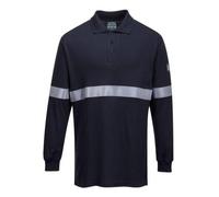 Portwest FR03 Polo ML Modaflame bande rétro Marine - Taille L