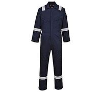 Portwest FR28 Combinaison FR Légère Antistatique 280g Zip à Double Curseur | Marine, S, EN ISO 11612, EN 1149-5, EN ISO 11611, Soufflet D'aisance, Poche sur Manche, Ignifuge 10 Poches, Auto-Agrippant