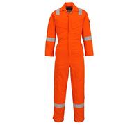 Portwest FR28 Combinaison FR Légère Antistatique 280g Zip à Double Curseur | Orange, 4XL, EN ISO 11612, EN 1149-5, EN ISO 11611, Ouvertures D'accès Latérales, Soufflet D'aisance, Poche sur Manche