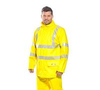 Portwest FR41 Veste de pluie FR Sealtex Fermeture Centrale Zip et Pressions | Jaune, 4XL, EN ISO 20471 Classe 3, EN 1149-5, 2 Poches, Imperméable, Léger, Antistatique, Réfléchissant, Coupe-Vent