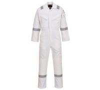 Portwest FR50 Bizflame Combinaison Ignifuge Antistatique Multinorme | Blanc, S, Longueur standard, Protection Arc Électrique, Multinorme, Soudage, Antistatique, Coton, Offshore Industrie