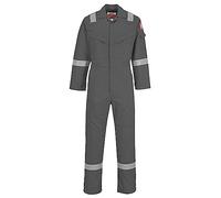 Portwest FR50 Bizflame Combinaison Ignifuge Antistatique Multinorme | Gris, 2XL, Longueur standard, Protection Arc Électrique, Multinorme, Soudage, Antistatique, Coton, Offshore Industrie