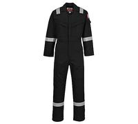 Portwest FR50 Bizflame Combinaison Ignifuge Antistatique Multinorme | Noir, 2XL, Longueur standard, Protection Arc Électrique, Multinorme, Soudage, Antistatique, Coton, Offshore Industrie