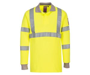 Portwest FR77 Polo ignifugé antistatique à manches longues Yellow Taille M