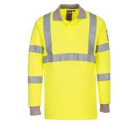 Portwest FR77 Polo manches longues FR antistatique et HiVis Jaune - Taille XXXL