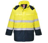 Portwest FR79 Parka Bizflame Rain+ Hi-Vis Arc Jaune/Marine - Taille M